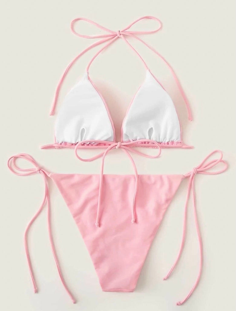 Saint-Tropez Sugared Pink Bikini Set – Glitz and Glam