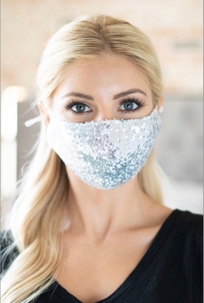 Ice Sparkling Silver Face Mask