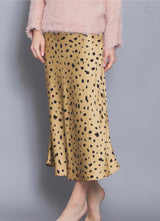 Florence Leopard Satin Skirt