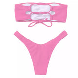 Santa Monica Pink Bandeau Bikini Set