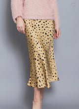 Florence Leopard Satin Skirt