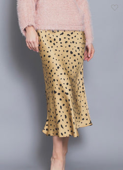 Florence Leopard Satin Skirt