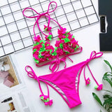 Del Rey Pink and Green Bikini Set