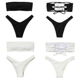 Santa Monica Black Bandeau Bikini Set