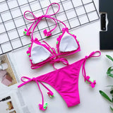 Del Rey Pink and Green Bikini Set