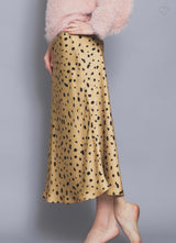 Florence Leopard Satin Skirt